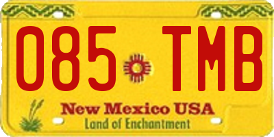 NM license plate 085TMB