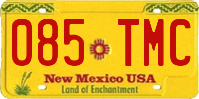 NM license plate 085TMC