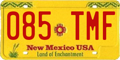 NM license plate 085TMF