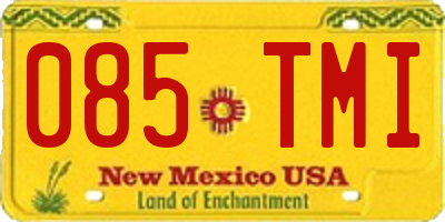 NM license plate 085TMI