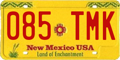 NM license plate 085TMK