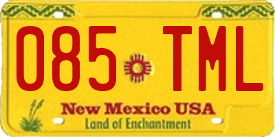 NM license plate 085TML
