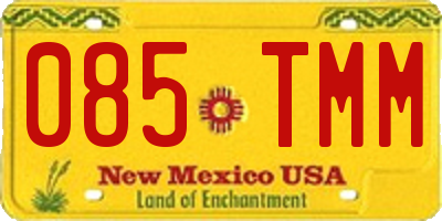 NM license plate 085TMM