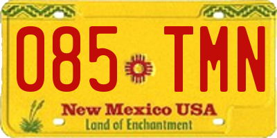 NM license plate 085TMN