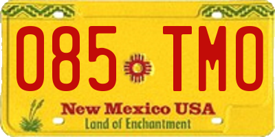 NM license plate 085TMO