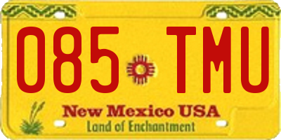 NM license plate 085TMU