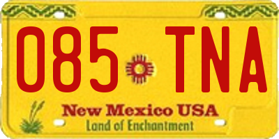 NM license plate 085TNA