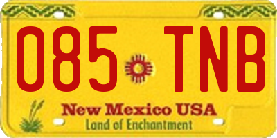 NM license plate 085TNB