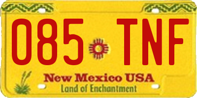 NM license plate 085TNF