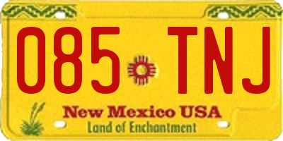 NM license plate 085TNJ