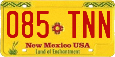 NM license plate 085TNN