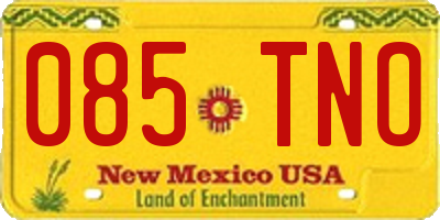 NM license plate 085TNO