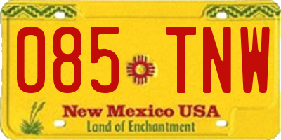 NM license plate 085TNW