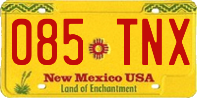 NM license plate 085TNX