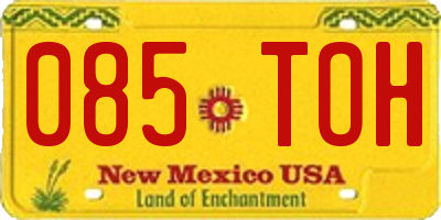NM license plate 085TOH