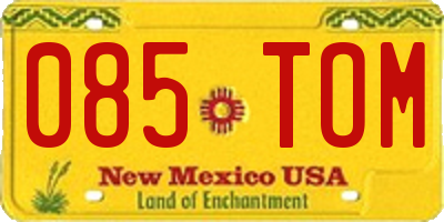 NM license plate 085TOM