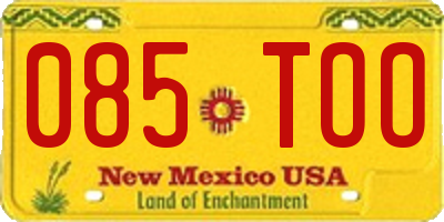 NM license plate 085TOO