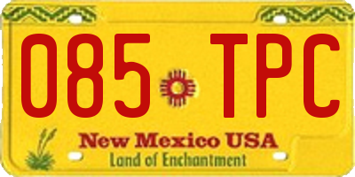 NM license plate 085TPC