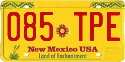NM license plate 085TPE