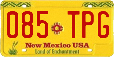 NM license plate 085TPG