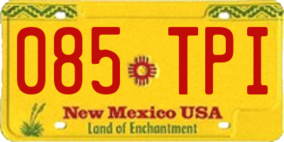 NM license plate 085TPI