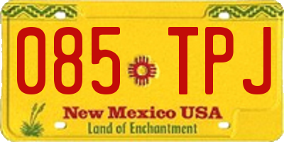 NM license plate 085TPJ