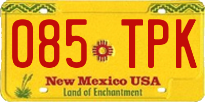 NM license plate 085TPK
