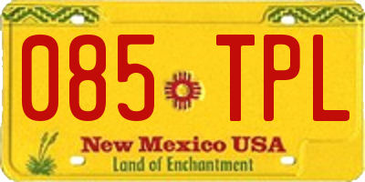 NM license plate 085TPL