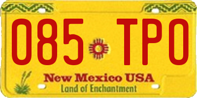 NM license plate 085TPO