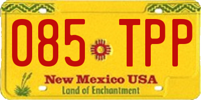 NM license plate 085TPP