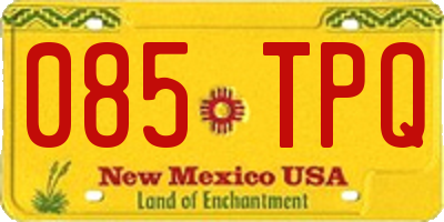 NM license plate 085TPQ