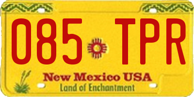 NM license plate 085TPR