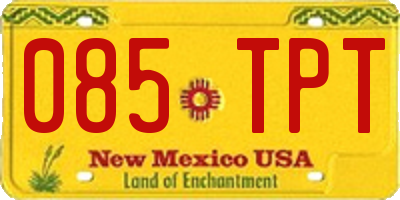 NM license plate 085TPT