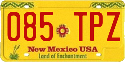 NM license plate 085TPZ
