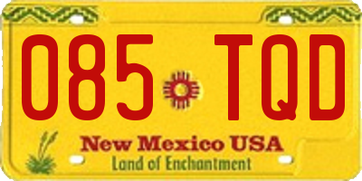 NM license plate 085TQD