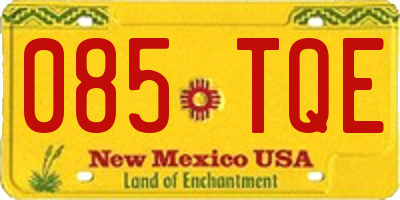 NM license plate 085TQE