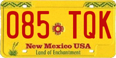 NM license plate 085TQK
