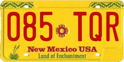 NM license plate 085TQR