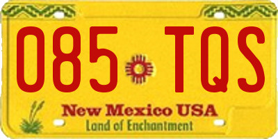 NM license plate 085TQS