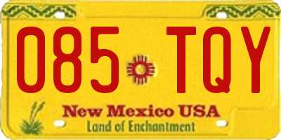 NM license plate 085TQY