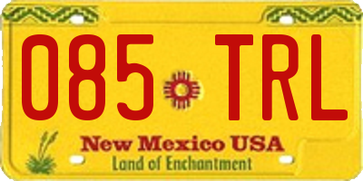 NM license plate 085TRL