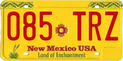 NM license plate 085TRZ