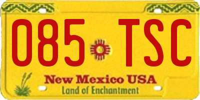 NM license plate 085TSC