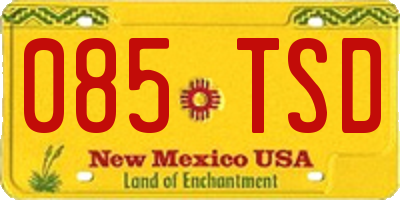 NM license plate 085TSD