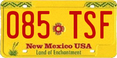 NM license plate 085TSF