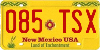 NM license plate 085TSX