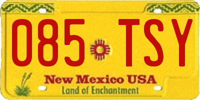 NM license plate 085TSY