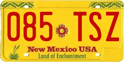 NM license plate 085TSZ