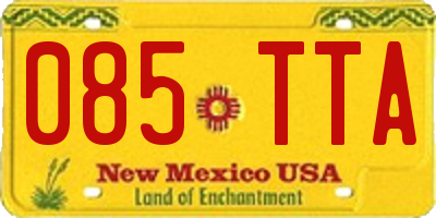 NM license plate 085TTA