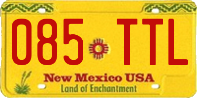NM license plate 085TTL